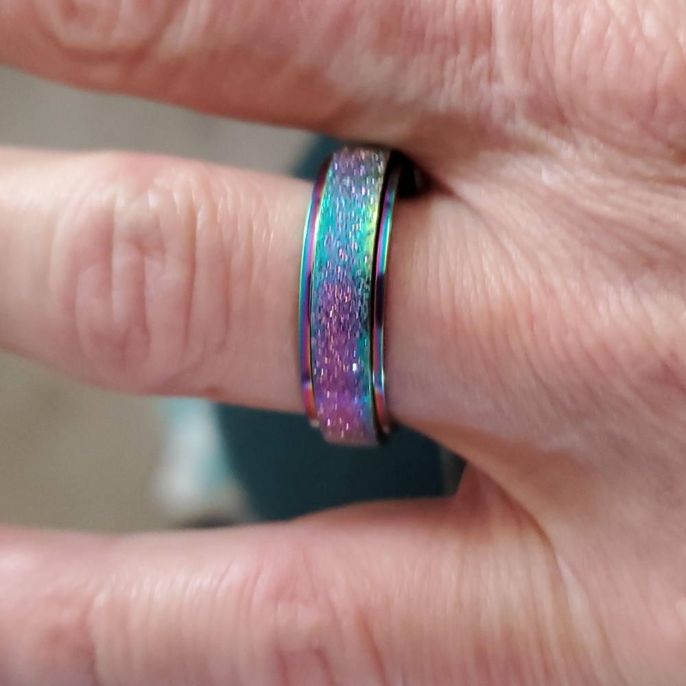 Stainless Steel, 6mm spinner ring,